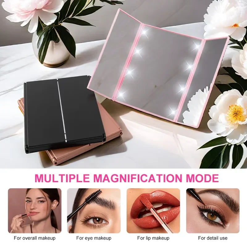 Folding LED Vanity Mirror